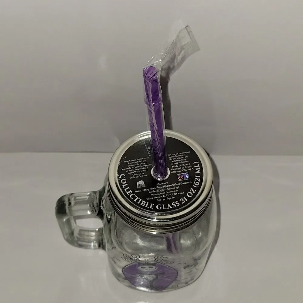 Nightmare before Christmas Mason Jar Jack Skellington NEW